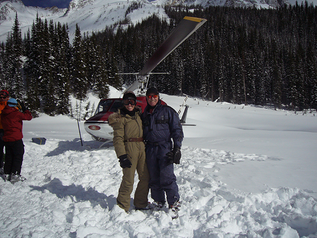Me and Jessica heli-skiing